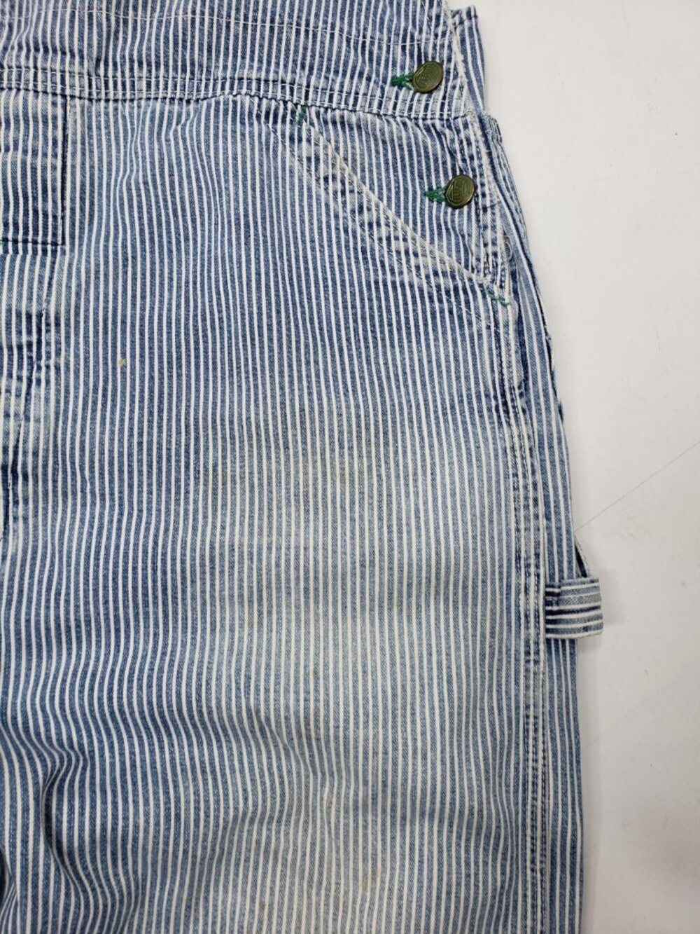 Vintage Liberty Hickory Stripe Bib Overalls Railroad Denim Workwear USA - Picture 5 of 16